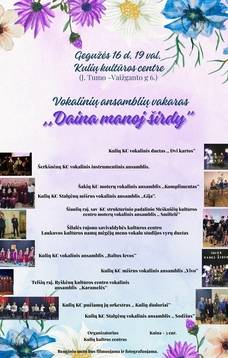 Vokalinių ansamblių vakaras „Daina manoj širdy“