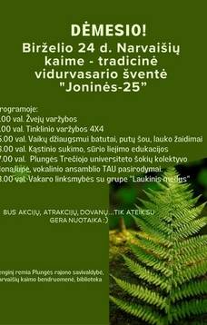 Tradicinė Narvaišių kaimo vidurvasario šventė „Joninės - 25“