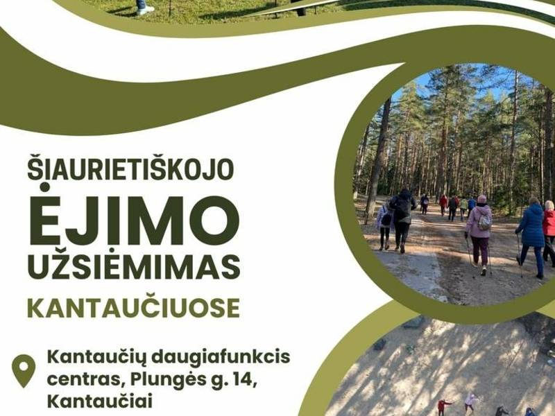 Šiaurietiško ėjimo užsiėmimas Kantaučiuose