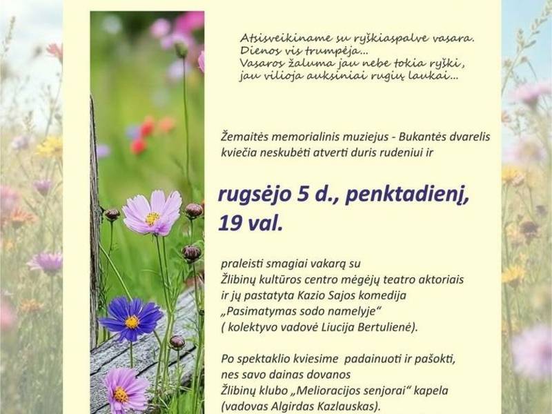 Atsisveikinimas su vasara Žemaitės memorialiniame muziejuje