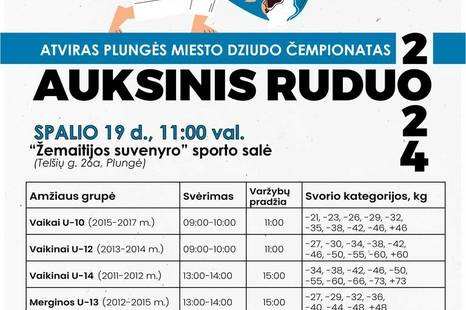 Atviras Plungės miesto dziudo čempionatas „Auksinis ruduo 2024“